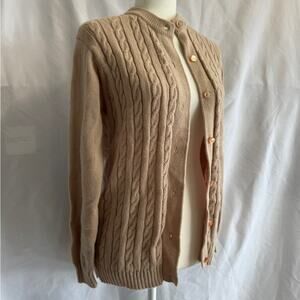 Vintage Soft Beige Cardigan - Size 38